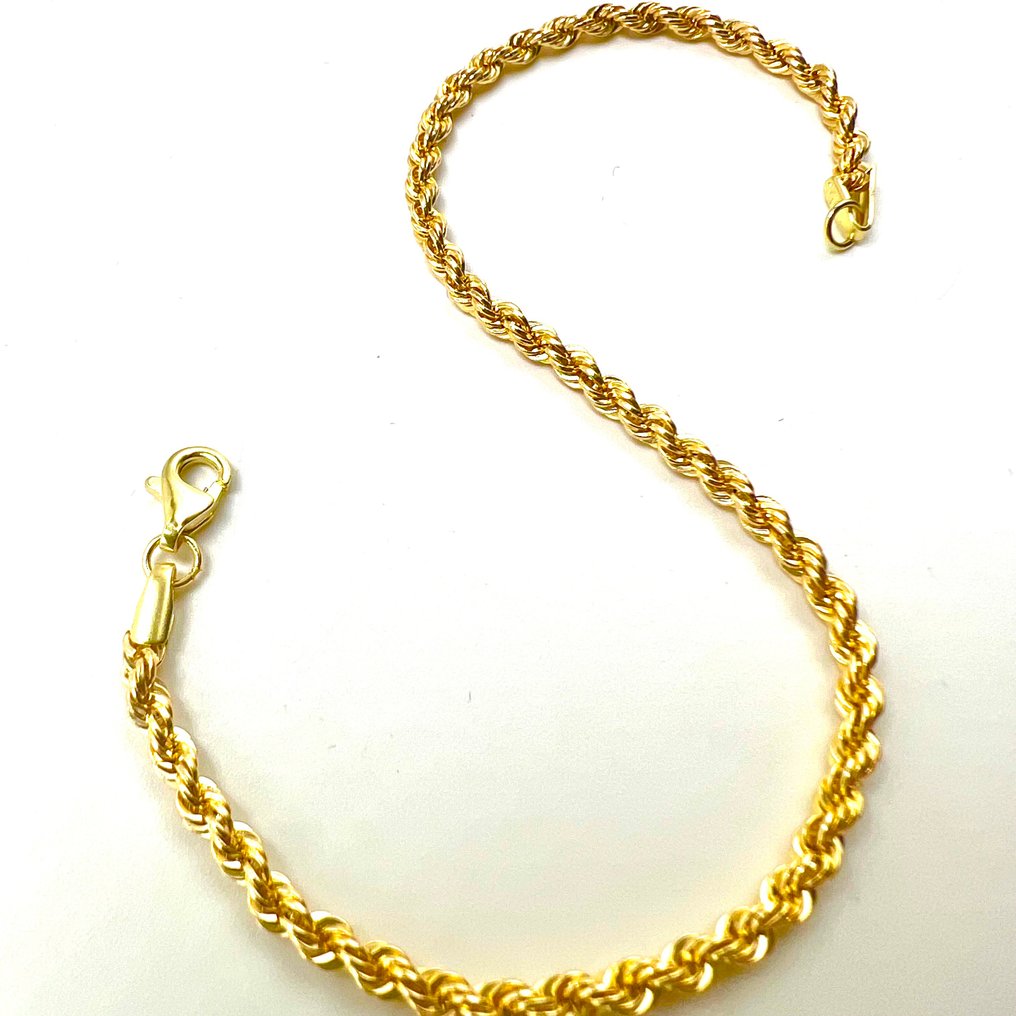 Senza prezzo di riserva - Handmade - Bracciale a catenina - 14 carati Oro giallo - Braccialetto a catena a corda #3.2