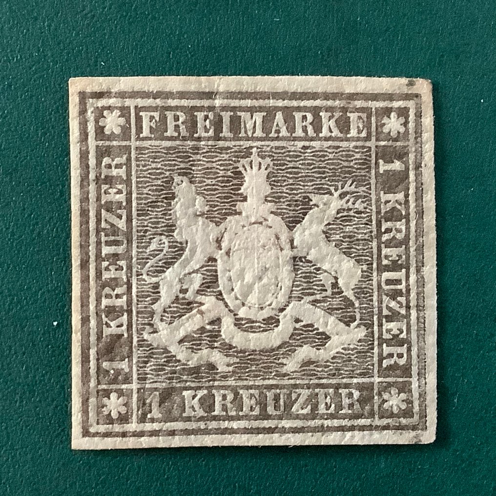 Württemberg 1859 - 1 Kreuzer dans une bonne teinte et doublement authentifié, signé. - Michel 11b #3.2