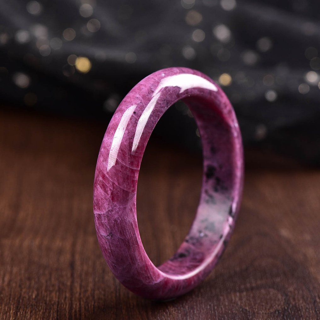 Bracelet en rubis naturel certifié ALGT – exclusif et de haute qualité Soigneusement taillé et poli à partir d'une seule pierre- 82.36 g #1.0