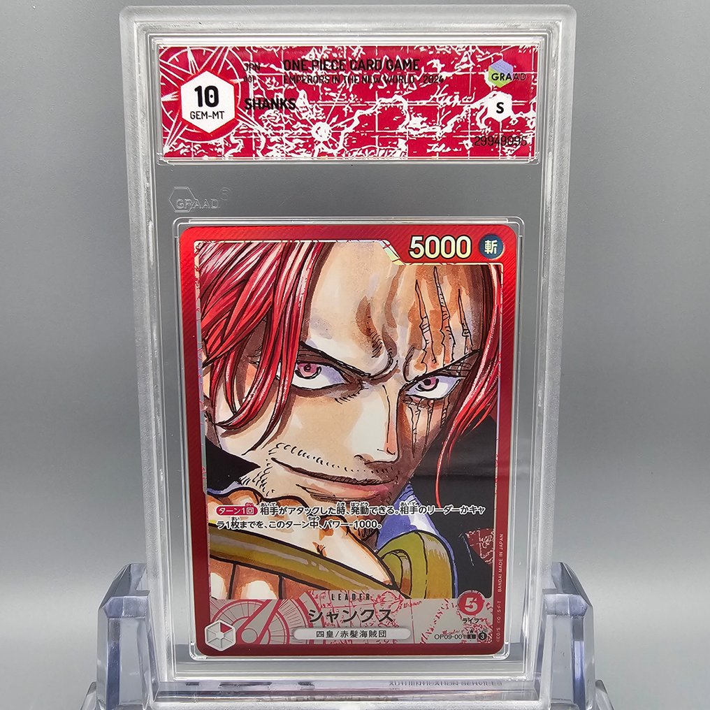 One Piece Graded card - Shanks (Leader) OP09-001 L - Graad 10 #1.0