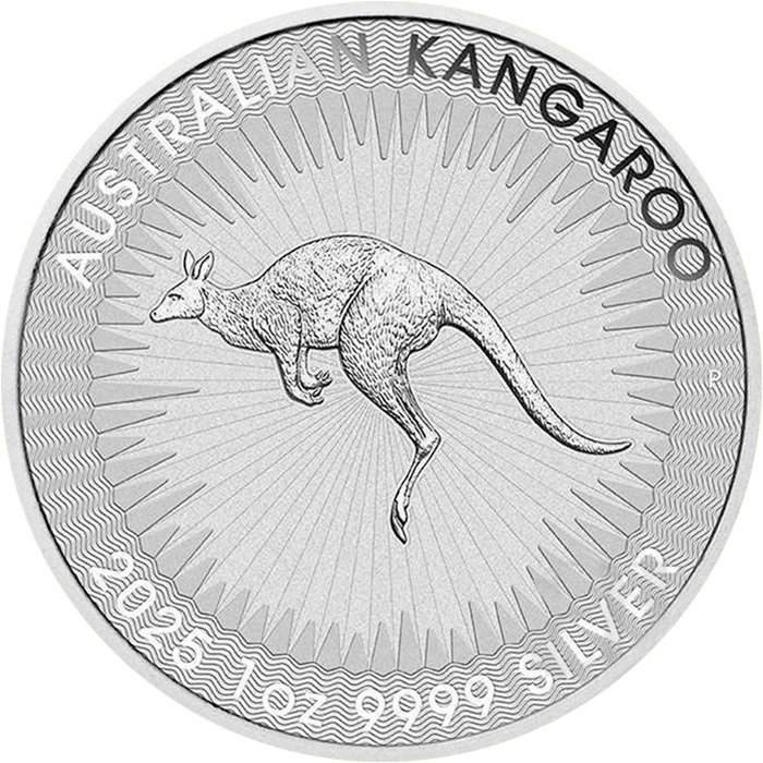 Australië. 1 Dollar 2025 – Kangaroo – 1 oz Silver coin .9999 BU – The Perth Mint (Zonder Minimumprijs) #4.3
