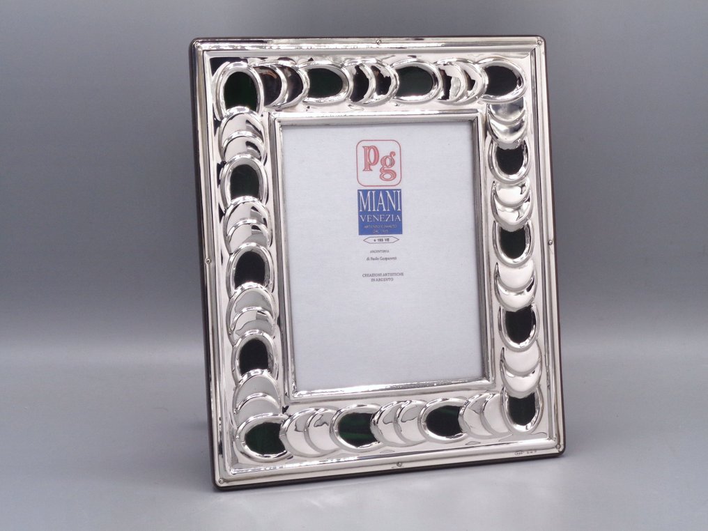 PG-Miani Argenteria - 相框 - .925 銀, 穆拉诺艺术玻璃大教堂孔雀石 - 9x13 #3.2
