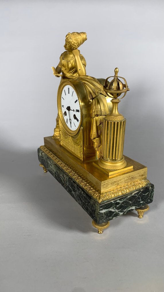 Relógio de lareira com figura - Bronze - 1800-1850 #4.3