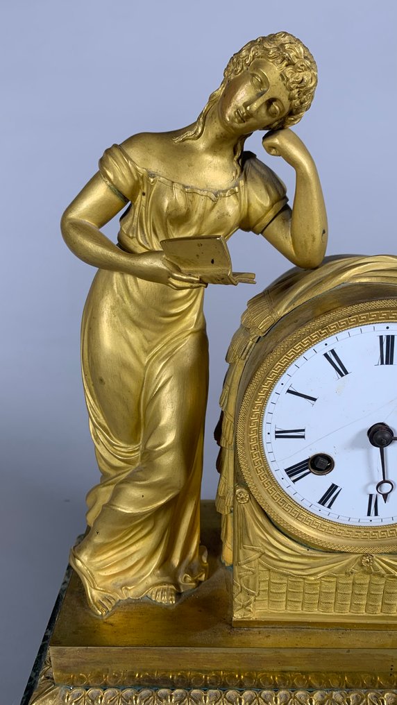 Relógio de lareira com figura - Bronze - 1800-1850 #2.1