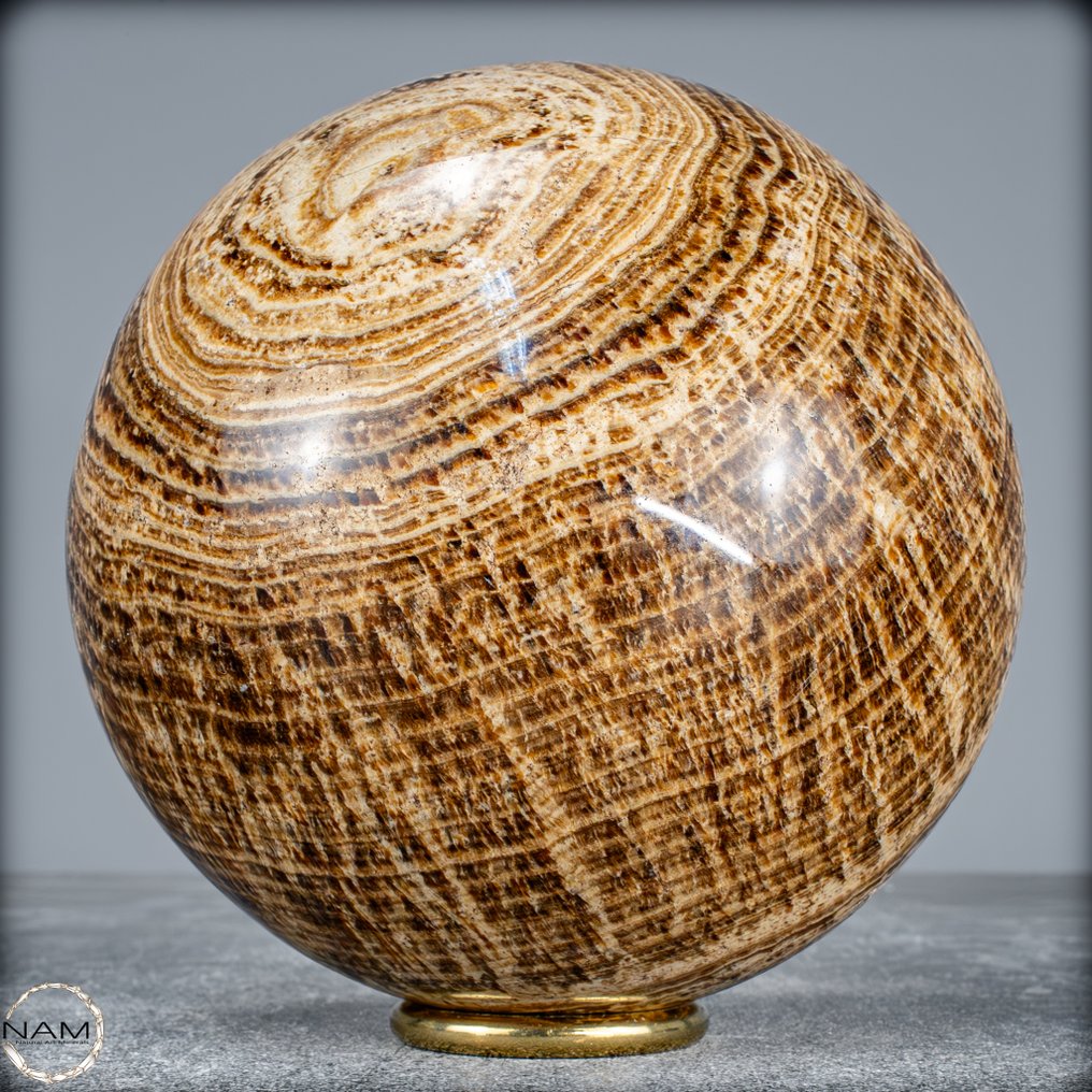 非常罕见的黑色Aragonite球体 来自巴基斯坦- 2327.21 g #1.0