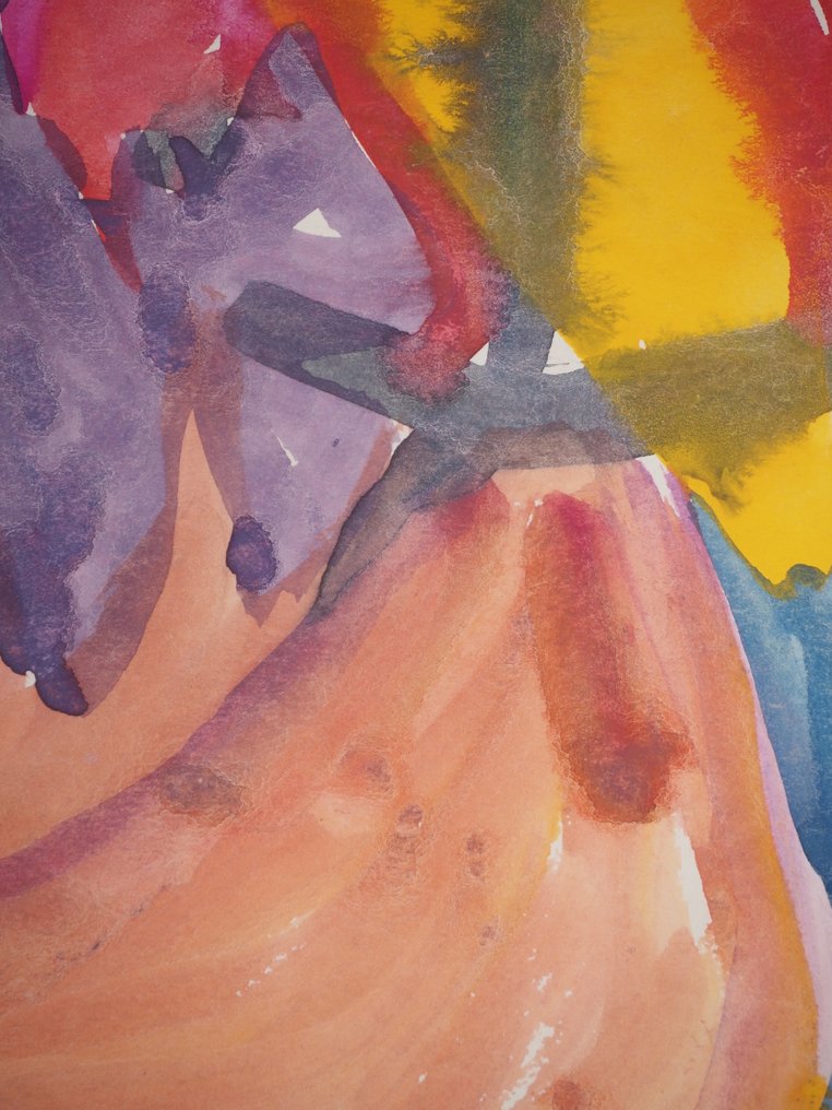 Jeanne Modigliani (1918-1984) - Paysage abstrait en rose et violet #4.3