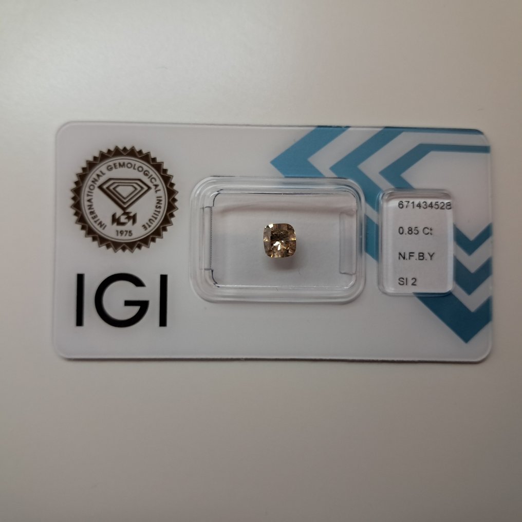 1 pcs Timantti  (Luonnonvärinen)  - 0.85 ct - SI2 - Kansainvälinen gemologinen instituutti (IGI) #1.0