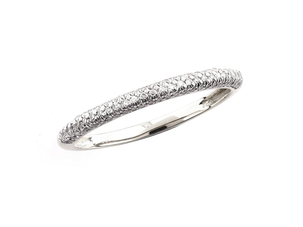 Ring - 14 karaat Witgoud -  0.17ct. tw. Diamant (Natuurlijk)  #1.0