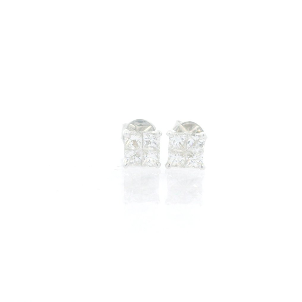 Drop fülbevaló - 18 kt. Fehér arany -  0.74ct. tw. Gyémánt (Természetes) - 0,90 CT kinézet #1.0