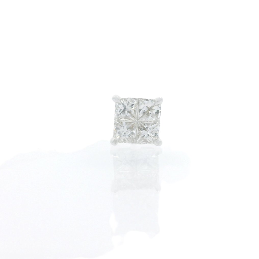 Drop fülbevaló - 18 kt. Fehér arany -  0.74ct. tw. Gyémánt (Természetes) - 0,90 CT kinézet #2.1