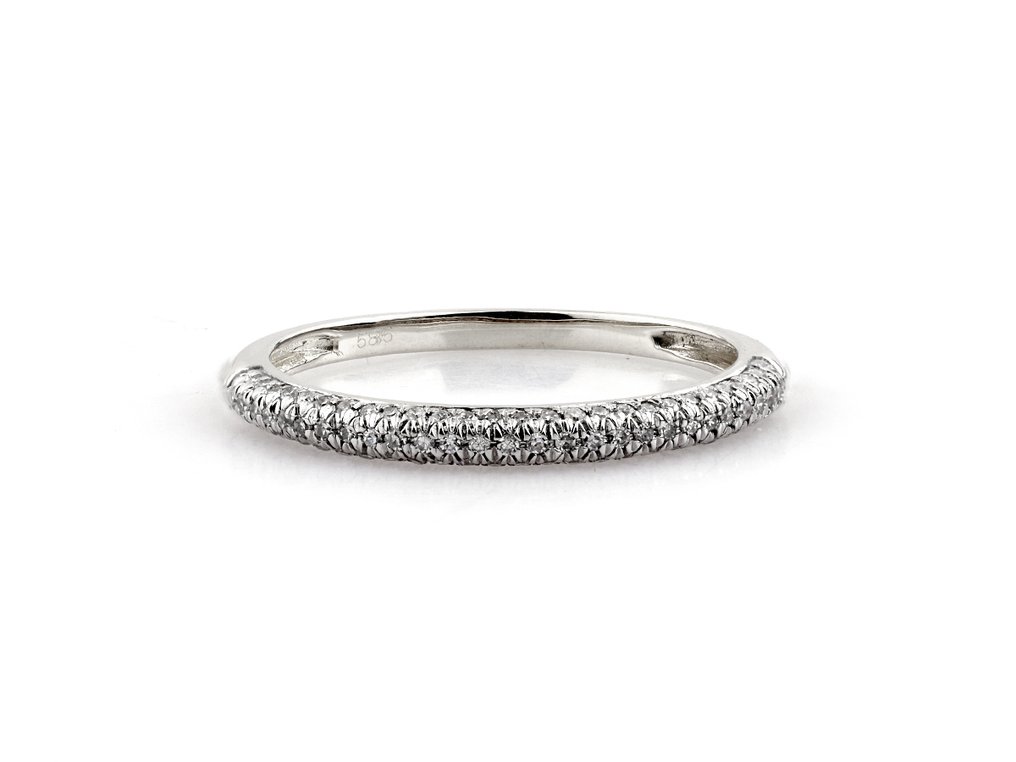 Ring - 14 karaat Witgoud -  0.17ct. tw. Diamant (Natuurlijk)  #2.1