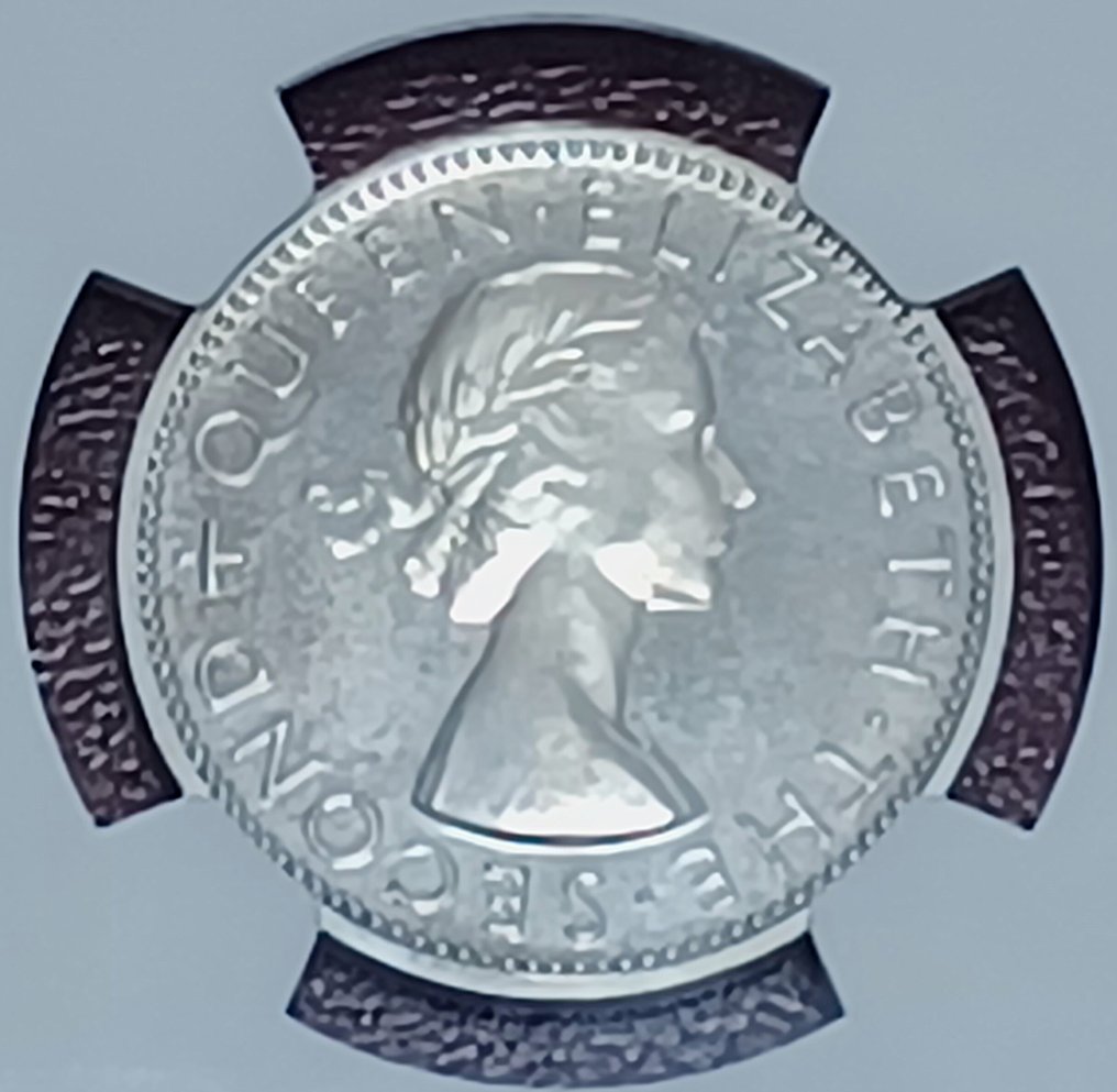Rhodesia, Rhodesia and Nyasaland, South Africa, Zimbabwe. 2 Shilling 1955 - NGC PF65 CAMEO - Mintage 2,000 3rd finest #4.3