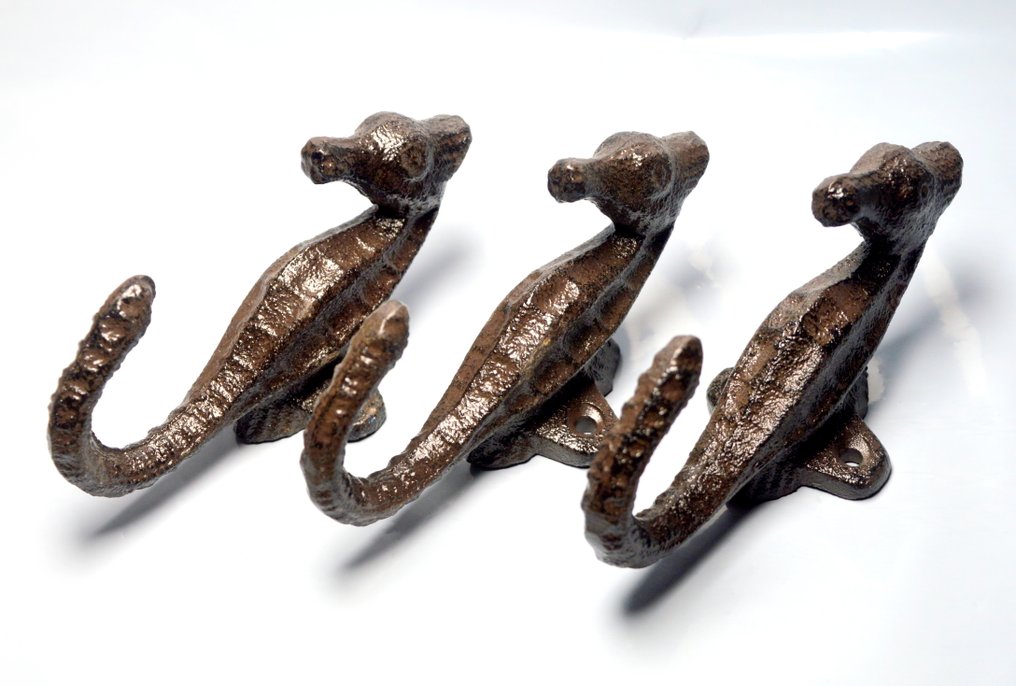 Appendiabiti (3) - Ghisa - Set di appendini Cavalluccio Marino #1.0