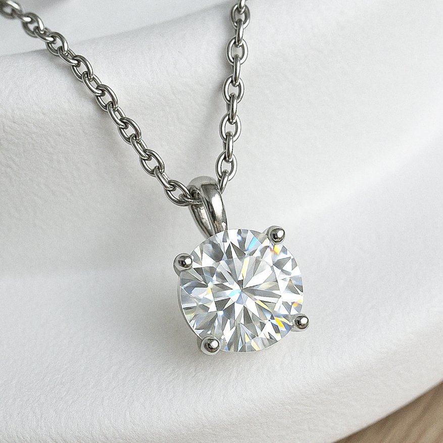 χωρίς τιμή ασφαλείας - Κολιέ με μενταγιόν - 14 καράτια Λευκός χρυσός - 2.05ct. tw. Διαμάντι (Εργαστηριακής καλλιέργειας) - Πιστοποιημένο από IGI #2.1