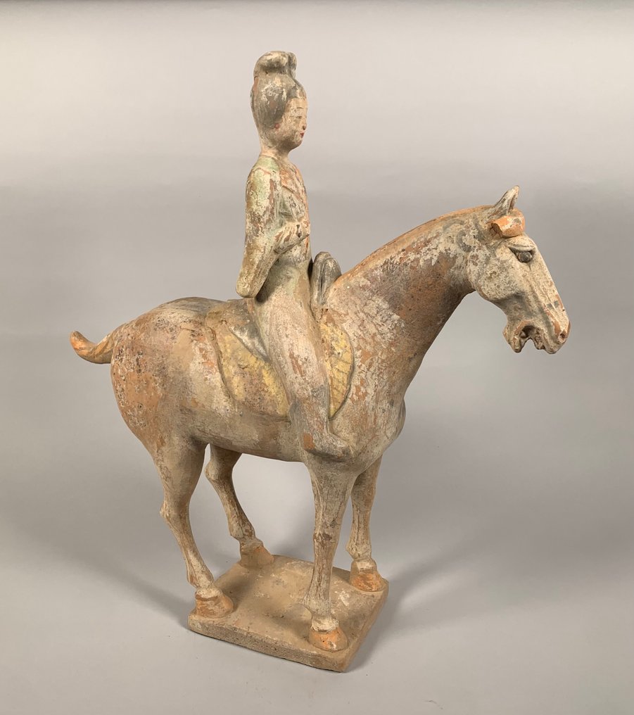 中国古代 陶土骑士 唐朝（618-907） 雕塑 - 45 cm #2.1