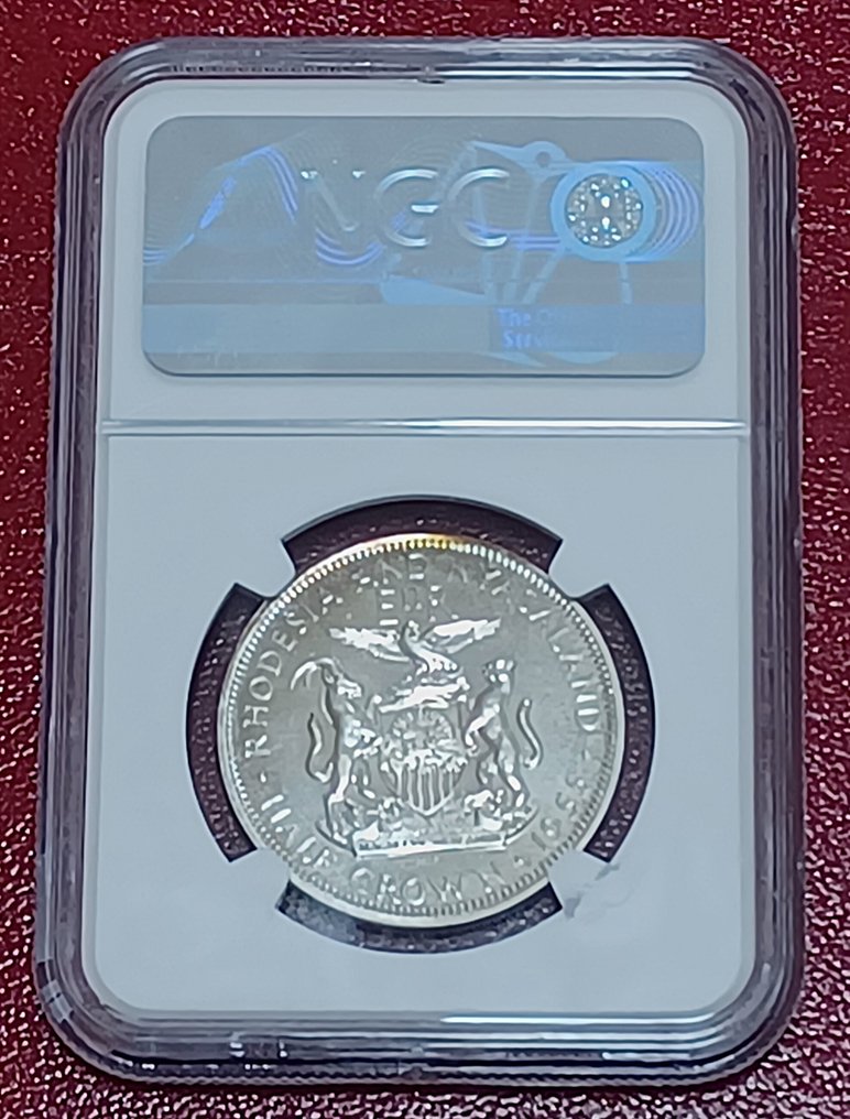 Rhodesia. Elizabeth II. 1/2 Crown 1955 - NGC PF62 #1.0