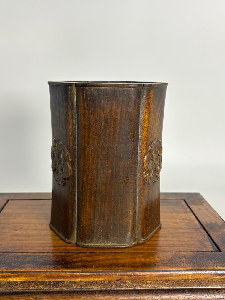 傳統的中國畫笔筒 - 木 - 20世紀末 #1.0