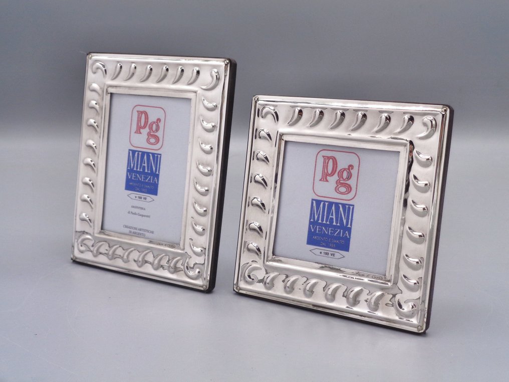 PG-Miani Argenteria - Portaritratti (2) - .925 argento - Virgole 6x9 e 6x6 #1.0