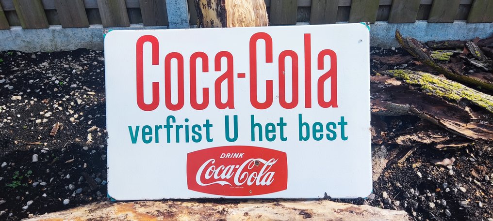 Coca-Cola - Τα πλακάκια Coca Cola είναι καλύτερο να τα τρώτε φρέσκα. - Langcat Bussum - Εμαγιέ πινακίδα - Σμάλτο σε ατσάλι. #3.2