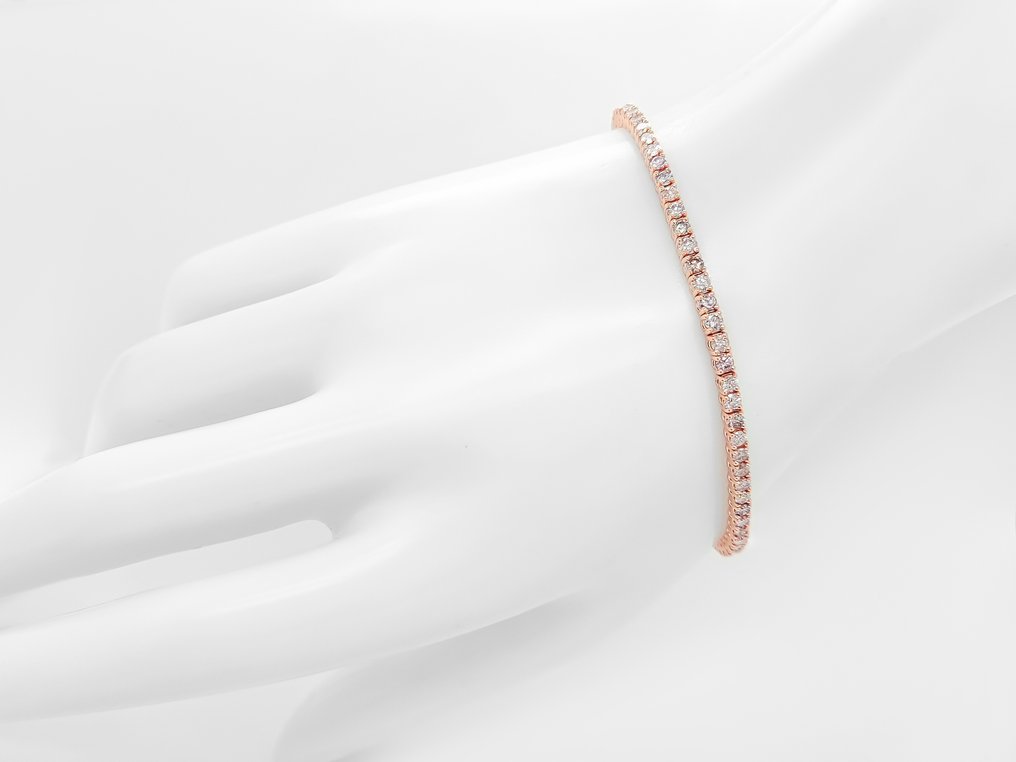 Βραχιόλι - 14 καράτια Ροζ χρυσό -  3.28ct. tw. Ροζ Διαμάντι (Φυσικού χρώματος) #4.3