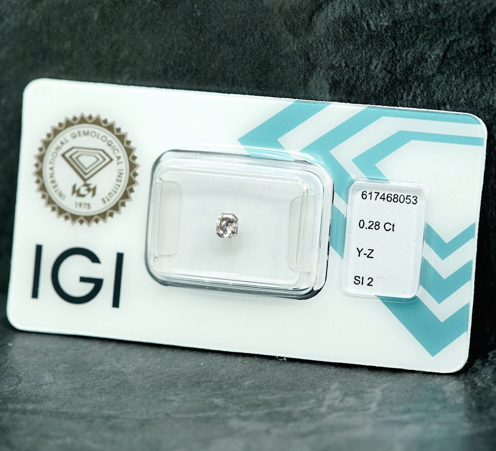 1 pcs Gyémánt  (Természetes)  - 0.28 ct - Radiant - SI2 - Nemzetközi Gemmológiai Intézet (IGI) - Világos rózsaszín #3.2