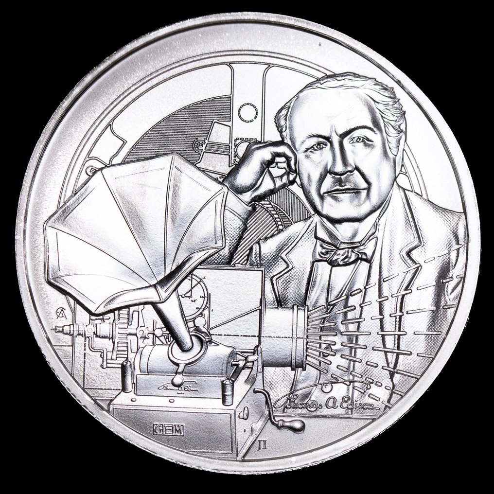 Niue. 2 Dollars 2023 Thomas Edison 1 Oz (.999) (Zonder minimumprijs) #1.0