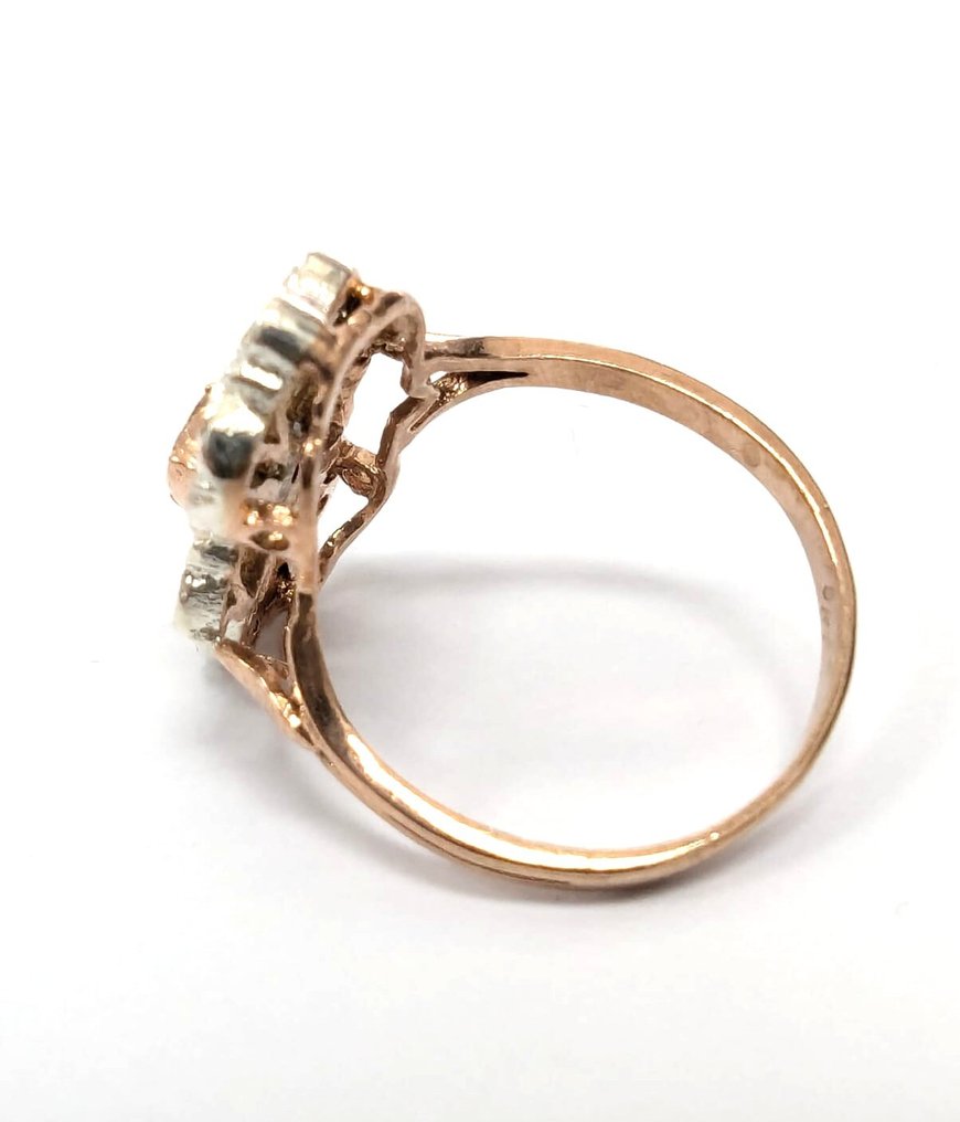 没有保留价 - 戒指 - 9 kt. 玫瑰金, 银 钻石 (天然)  #3.2