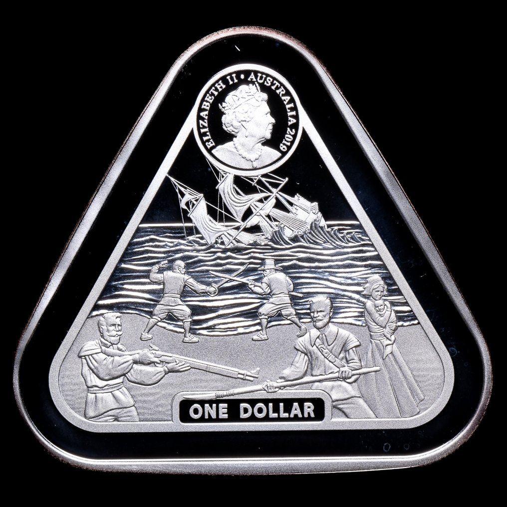 澳大利亞. 1 Dollar 2019 Australian Shipwreck - Triangular Batavia, 1 Oz (.999)  (沒有保留價) #1.0