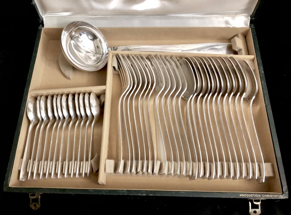 Christofle - Cutlery set for 12 (37) - Christofle , Paris . Model “Saigon” Designed by Charles Alphen (Alfenide) - Silverplated #4.3