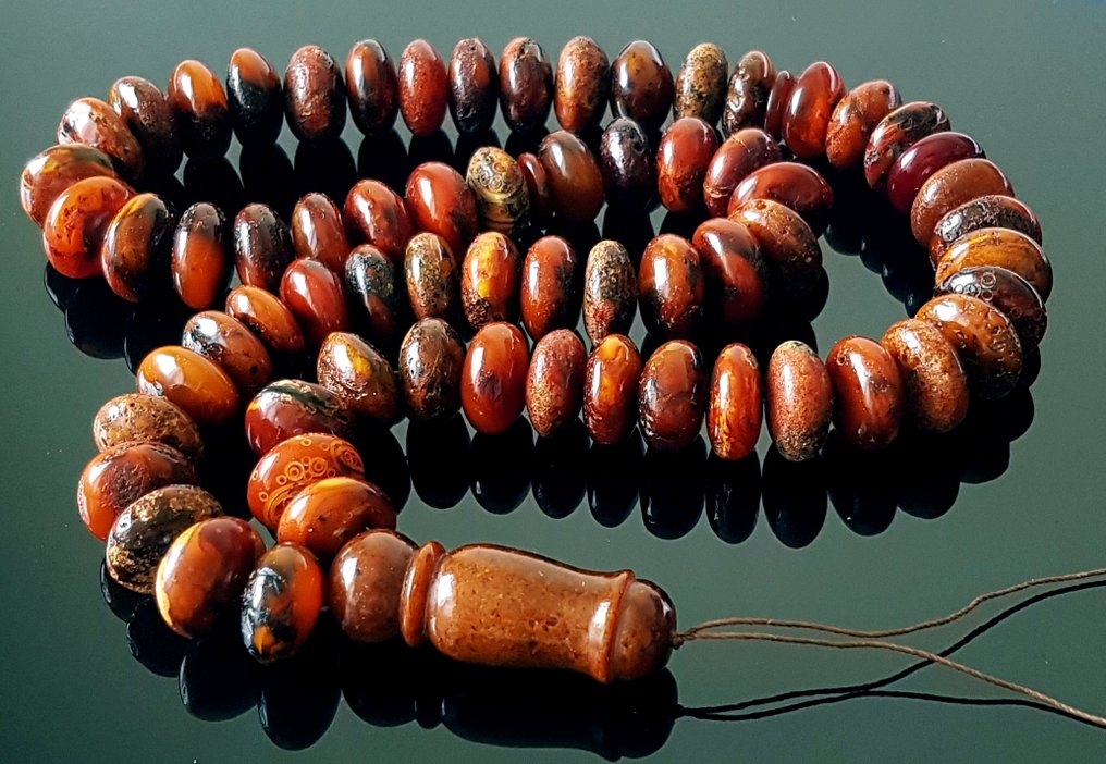 Meripihka Hyvin harvinaiset vintage-isot meripihkan rukoushelmet, rosario, Tesbih, Misbaha.- 89 g #1.0