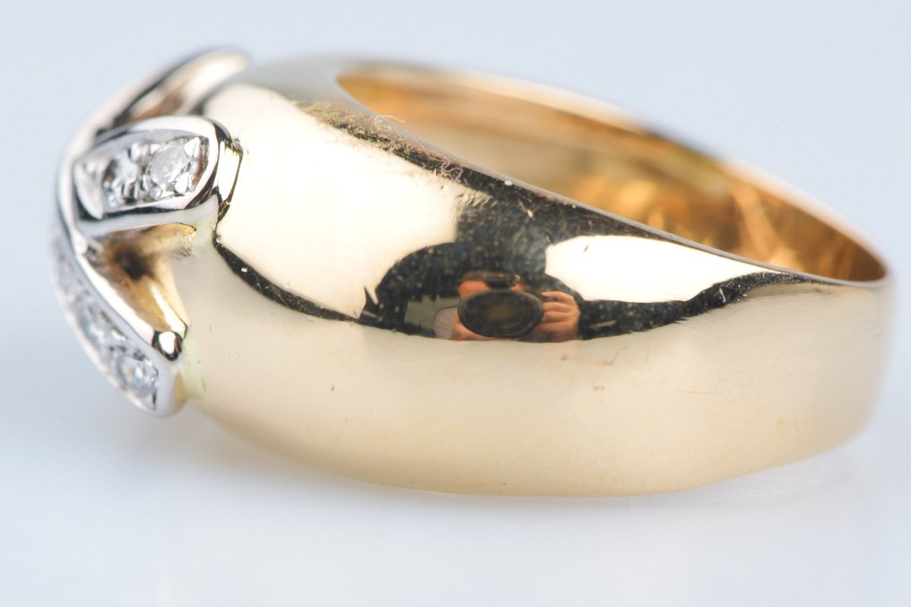 戒指 - 18K包金 黄金, 白金 - 0.88ct. tw. 钻石 (天然) #4.3