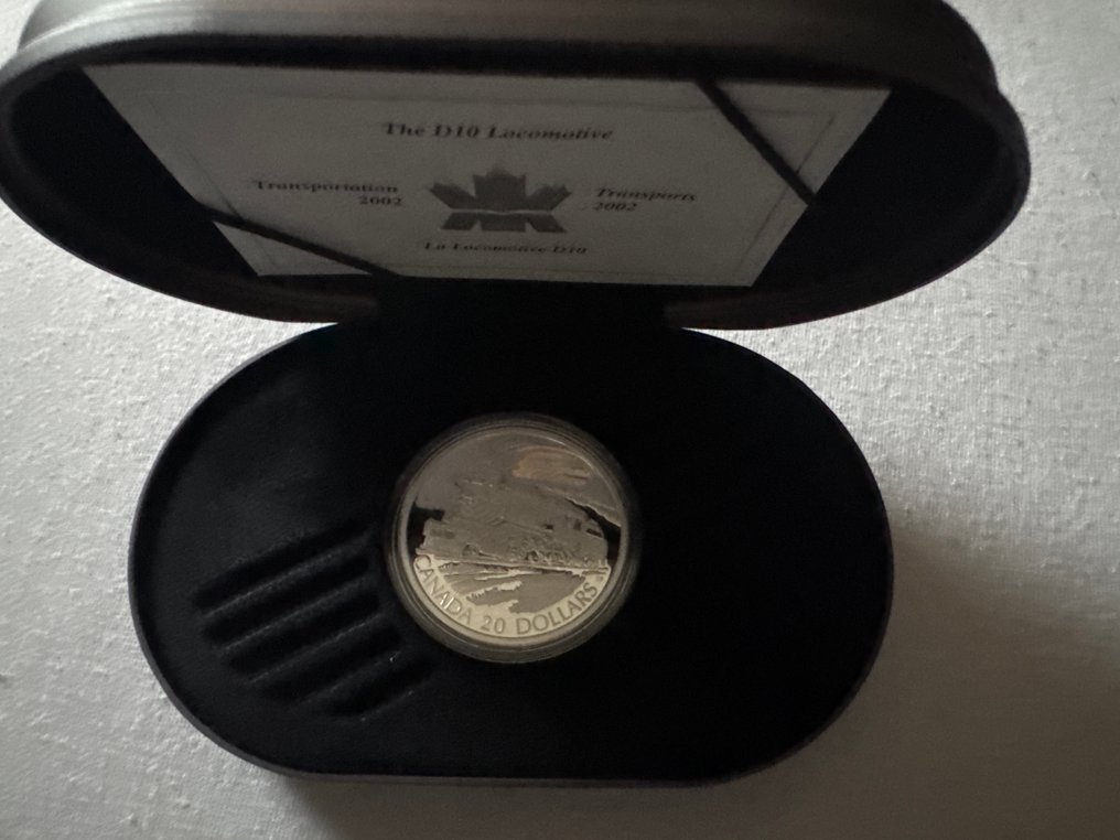 Kanada. 20 Dollars 2002 The D10 Locomotive - 1 oz mit COA und BOX (Ohne mindestpreis) #3.2