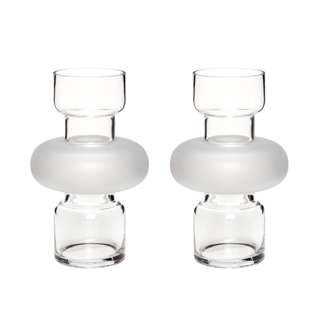 Hübsch - Lotte Knudsen - 花瓶 (2) -  雕塑花瓶 透明  - 玻璃 - 两件 #1.0