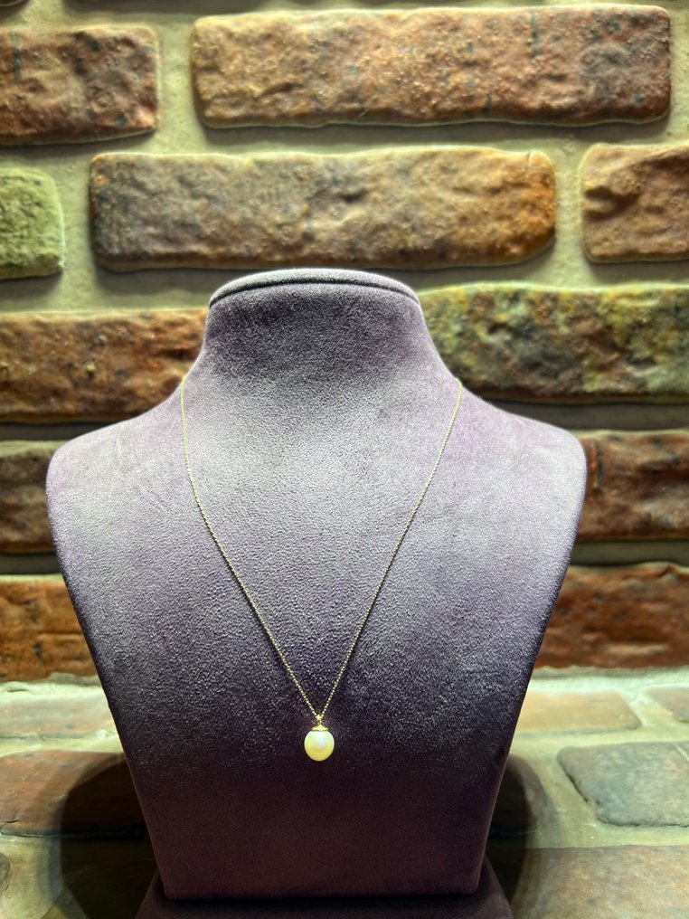 χωρίς τιμή ασφαλείας - Handmade - Σετ κοσμημάτων 2 τεμαχίων - 14 καράτια Κίτρινο χρυσό Μαργαριτάρι - Ένα σετ κοσμημάτων Pearl #2.1