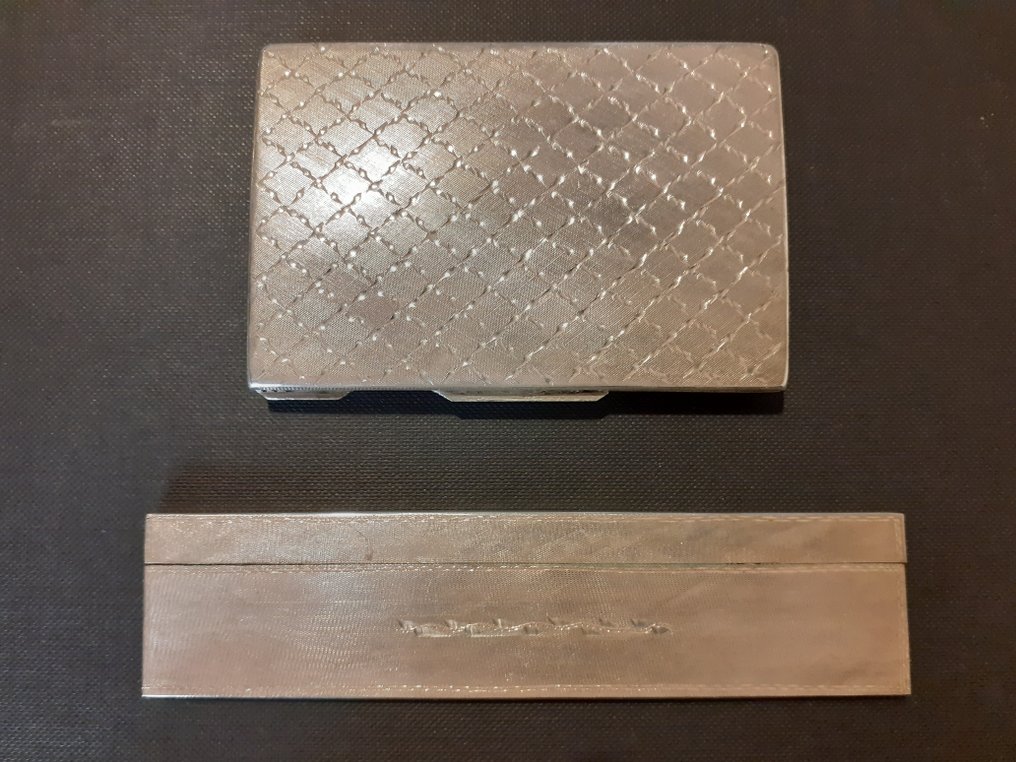 Art déco Ensemble de toilette (2) - Argent 800 - Porte-voile et peigne #1.0