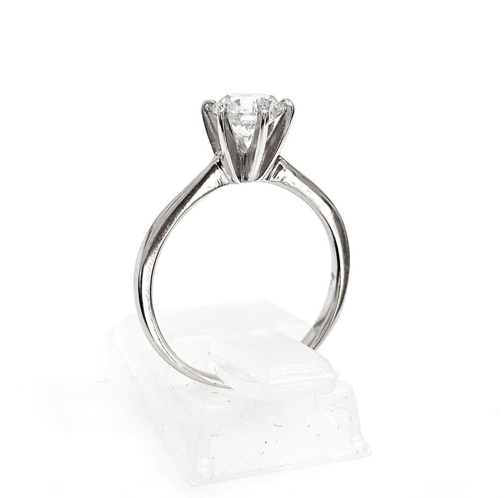 Δαχτυλίδι αρραβώνων - 14 καράτια Λευκός χρυσός -  1.21ct. tw. Διαμάντι (Φυσικό) - GIA G/SI2 #1.0