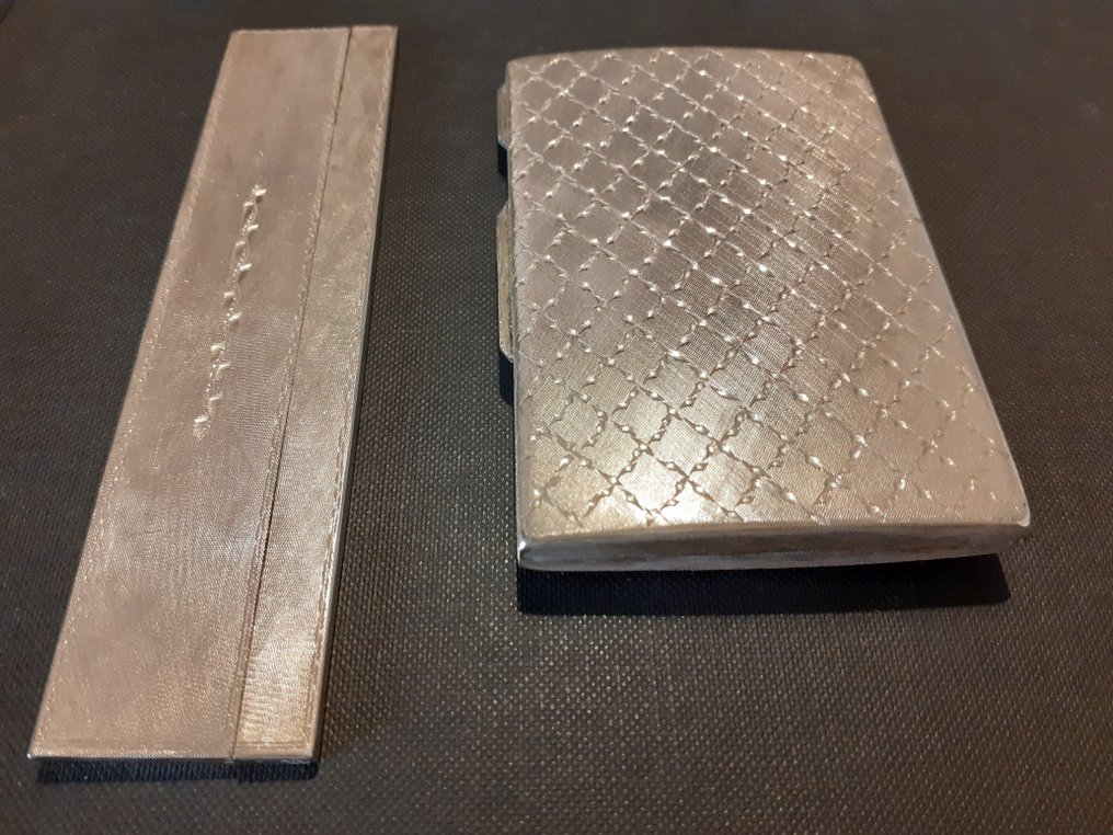 Art déco Ensemble de toilette (2) - Argent 800 - Porte-voile et peigne #1.0