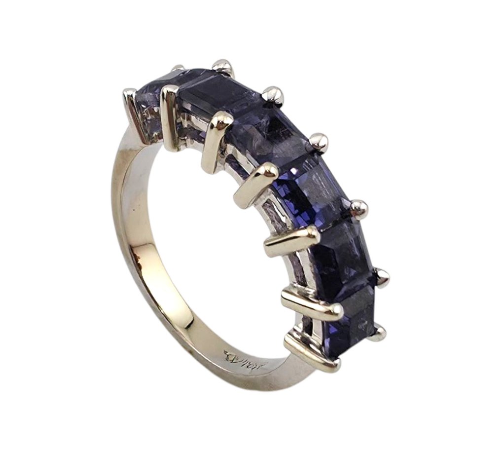 戒指 - 18K包金 白金, 美丽的18K白金戒指 #1.0