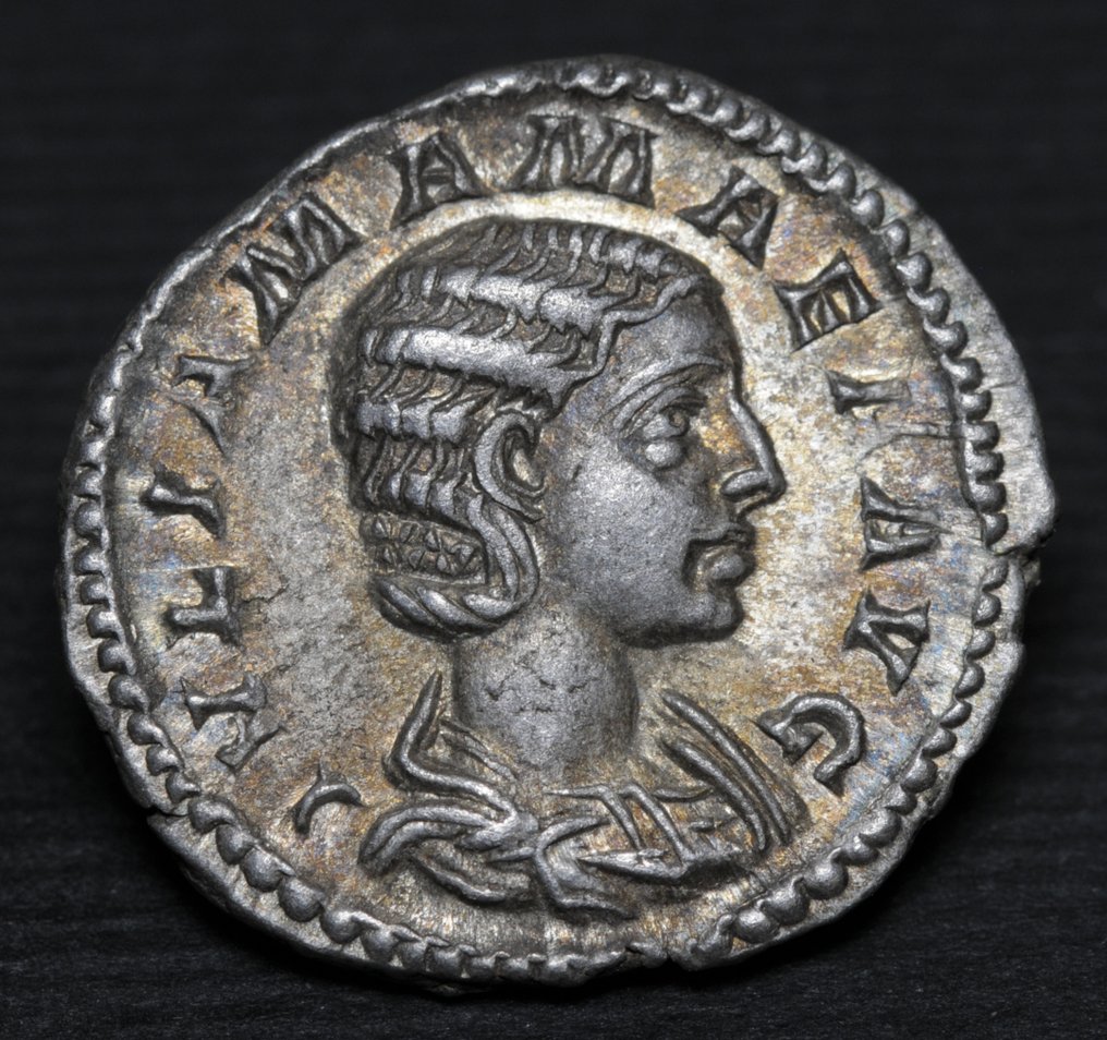 Imperio romano. Julia Mamea (Augusta, 222-235 e. c.). Denarius #1.0