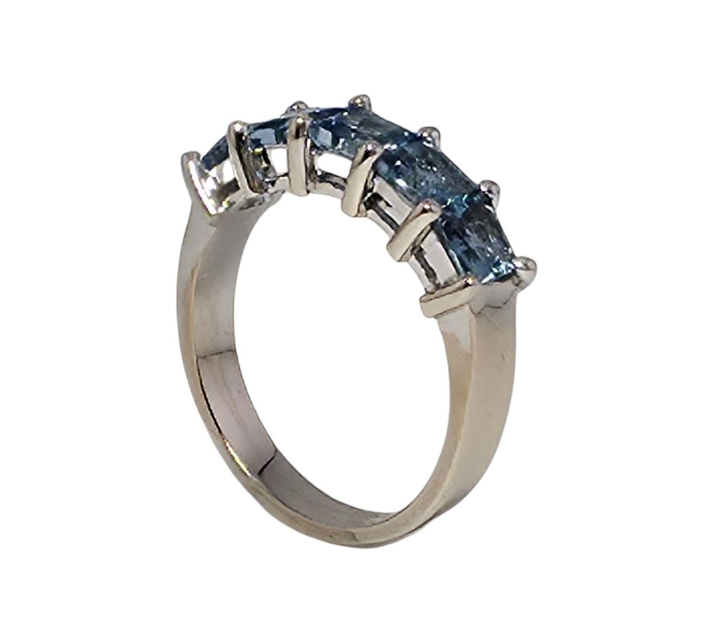 戒指 - 18K包金 白金, 美丽的18K白金戒指 #1.0