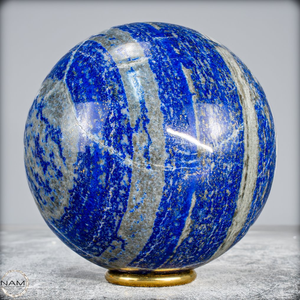 Φυσικό βασιλικό μπλε λαπίλας και πυρίτης Σφαίρα- 2087.12 g #1.0