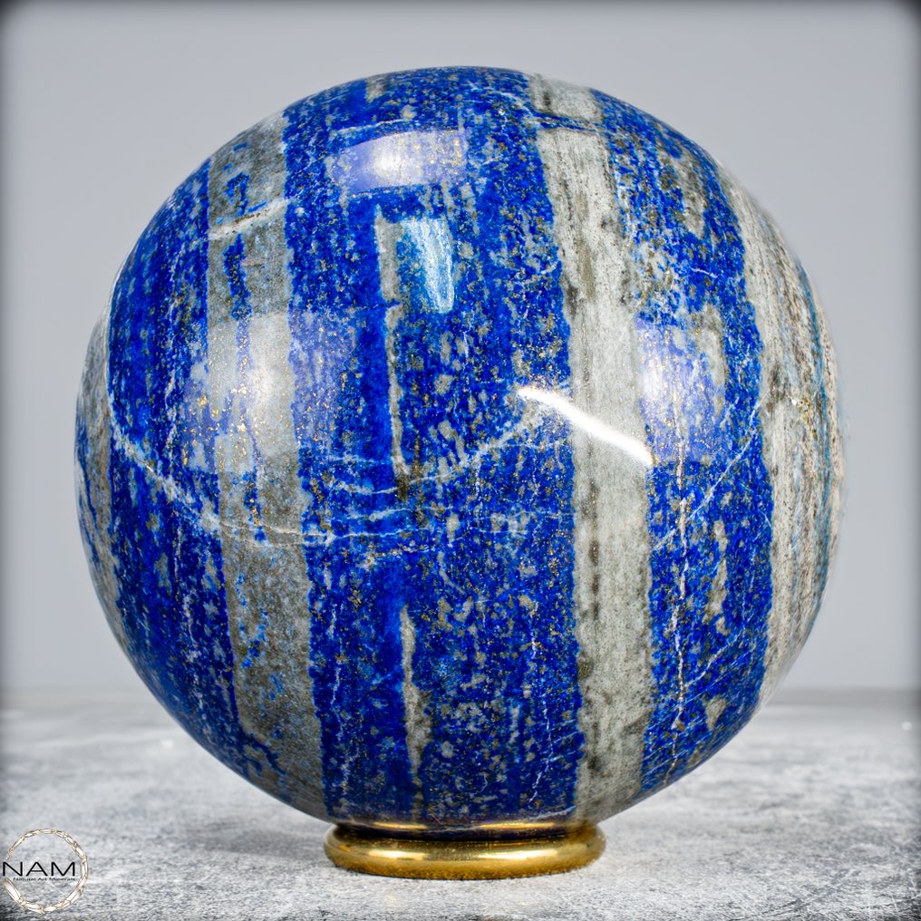 Φυσικό βασιλικό μπλε λαπίλας και πυρίτης Σφαίρα- 2087.12 g #2.1
