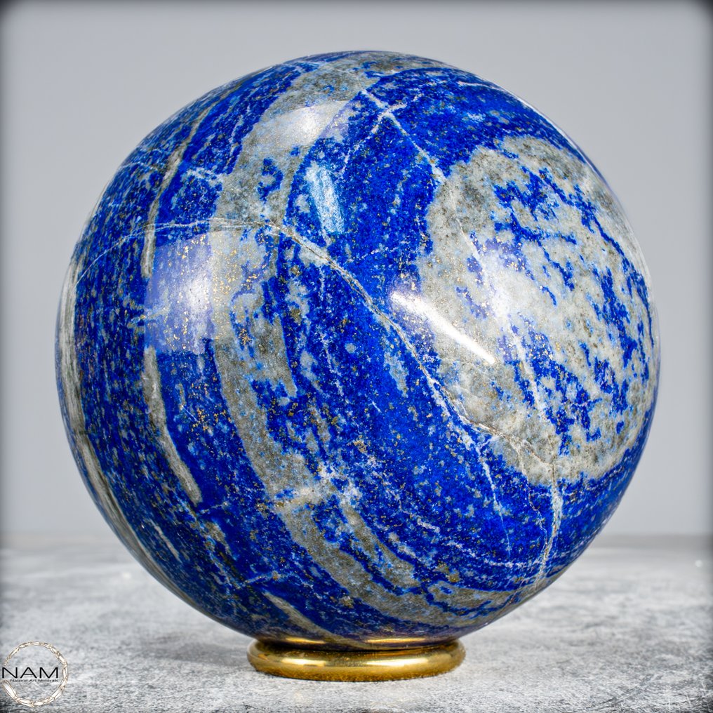 Φυσικό βασιλικό μπλε λαπίλας και πυρίτης Σφαίρα- 2087.12 g #1.0