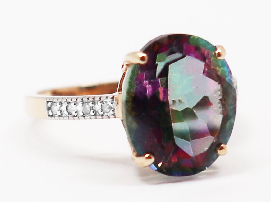 χωρίς τιμή ασφαλείας - Δαχτυλίδι - 14 καράτια Κίτρινο χρυσό Τοπάζιο - Διαμάντι #4.3