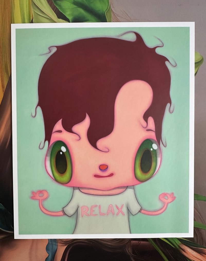 Javier Calleja - Original signed drawing + Newsletter Almine Rech with mini print - 2021 #2.1