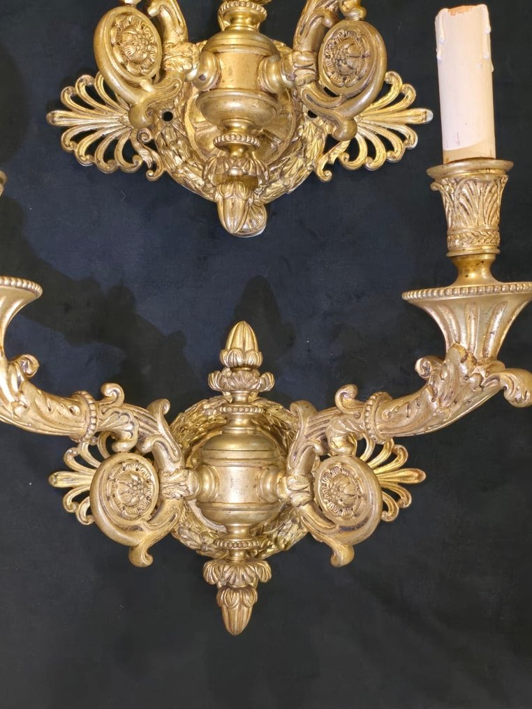 Aplique de pared (2) - Bronce dorado - Imponentes pares de apliques #4.3