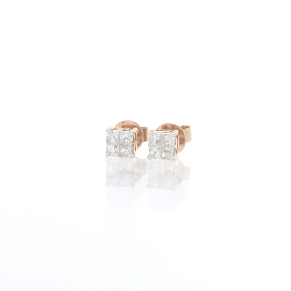 耳环 - 18K包金 玫瑰金 -  0.45ct. tw. 钻石 (天然) - 0.60 克拉外观 #4.3