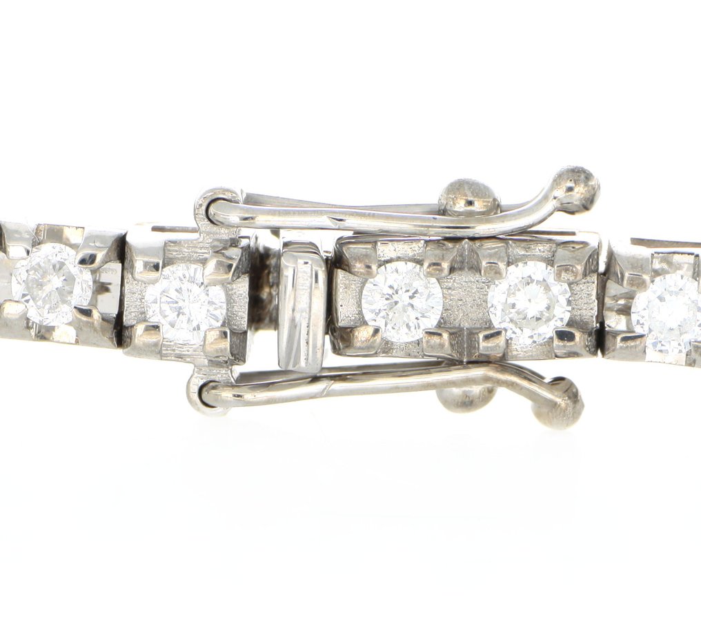 Βραχιόλι - 18 καράτια Λευκός χρυσός -  1.90ct. tw. Διαμάντι (Φυσικό) #4.3