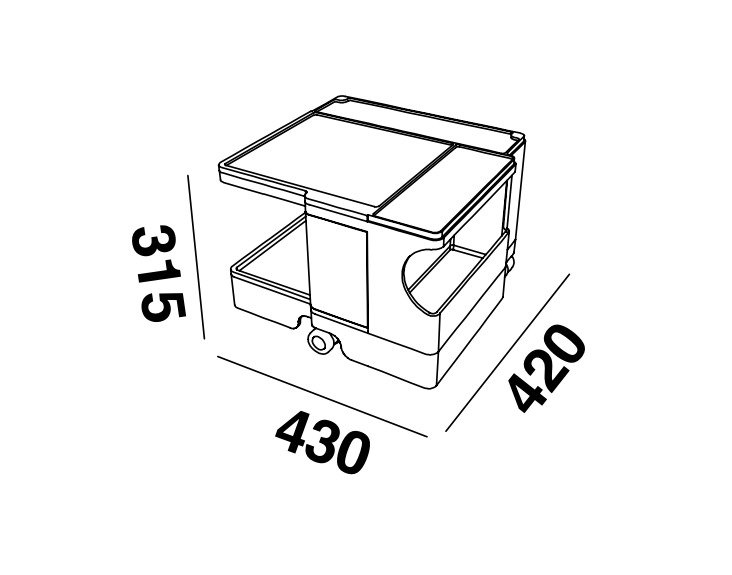 B-Line - Joe Colombo - Carrito - Boby B10 - Rojo pimienta - ABS - Totalmente nuevo #4.3
