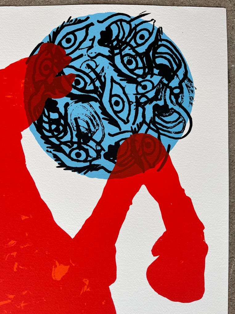 Jörg Immendorff (1945-2007) - Ohne Titel (rotes Pferd, Affe, Augenkugel) #4.3